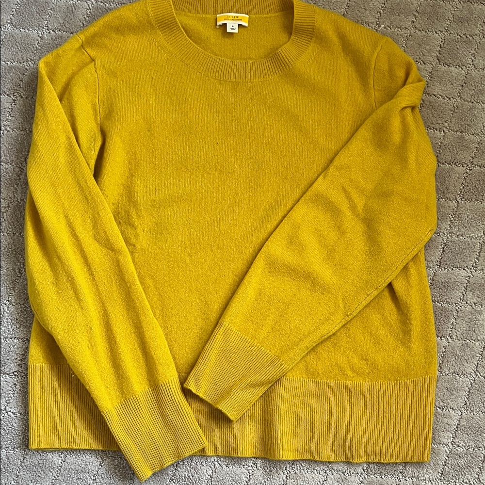 J. Crew Mustard Yellow Crewneck Sweater L
